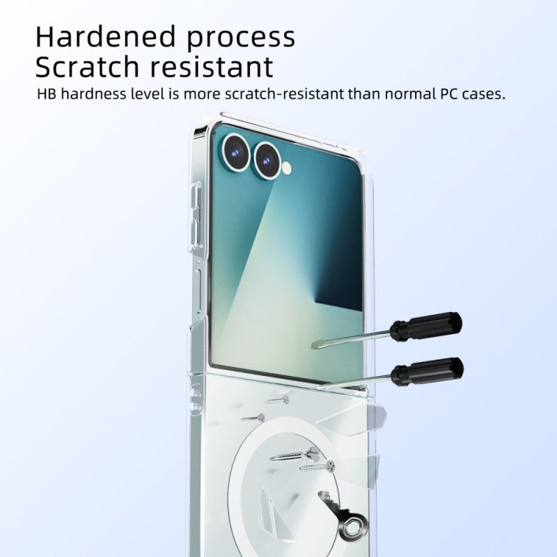 Deksel Samsung Galaxy Z Flip 7 Gjennomsiktig Magnetisk Beskyttelse Deksel