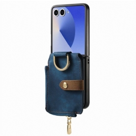 Deksel Samsung Galaxy Z Flip 7 Glidelåslomme Og Kortholder