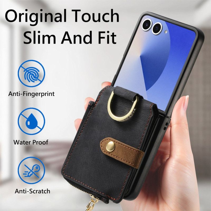 Deksel Samsung Galaxy Z Flip 7 Glidelåslomme Og Kortholder