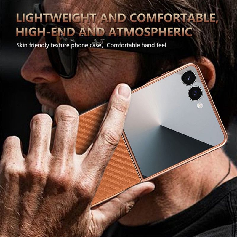 Deksel Samsung Galaxy Z Flip 7 Karbonfiber Beskyttelse Deksel