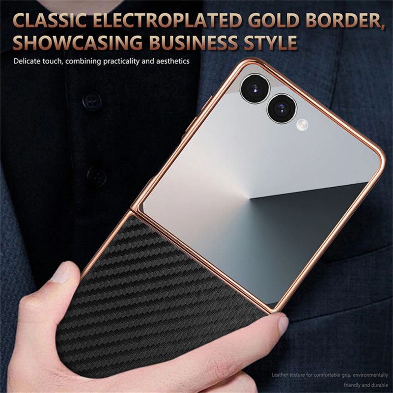 Deksel Samsung Galaxy Z Flip 7 Karbonfiber Beskyttelse Deksel