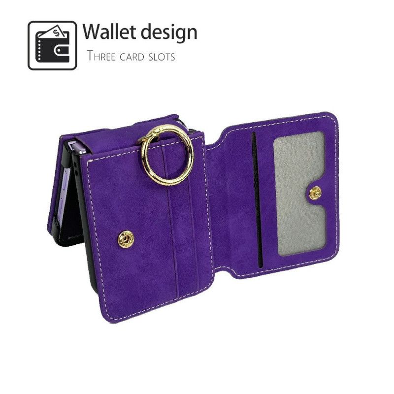 Deksel Samsung Galaxy Z Flip 7 Kortholder Og Avtakbar Kjede Beskyttelse Deksel