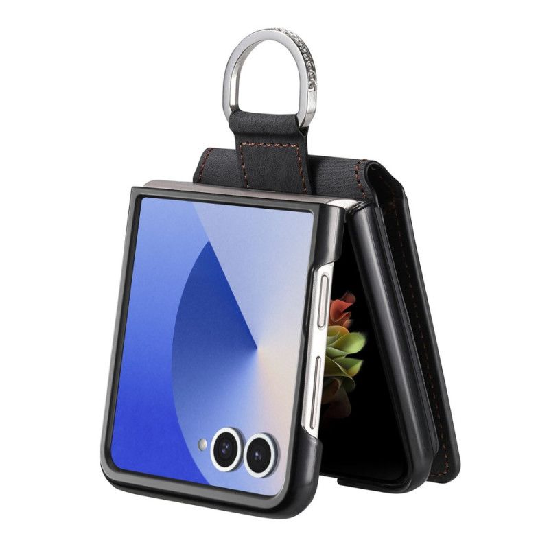 Deksel Samsung Galaxy Z Flip 7 Kortholder Og Holder Med Vintage-effekt