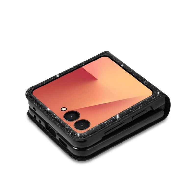 Deksel Samsung Galaxy Z Flip 7 Mobildeksel Glitterkortholder