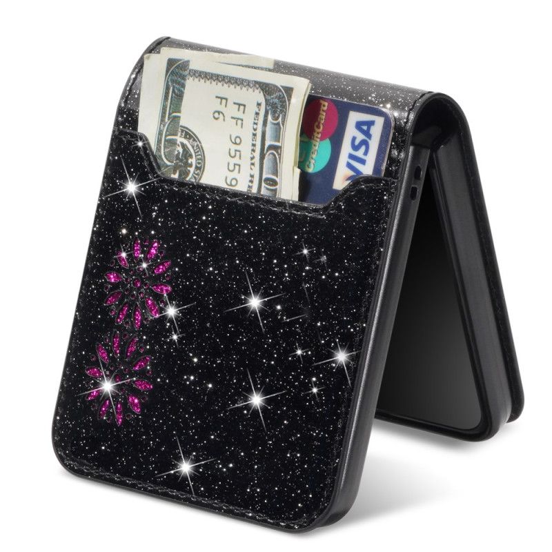 Deksel Samsung Galaxy Z Flip 7 Mobildeksel Glitterkortholder