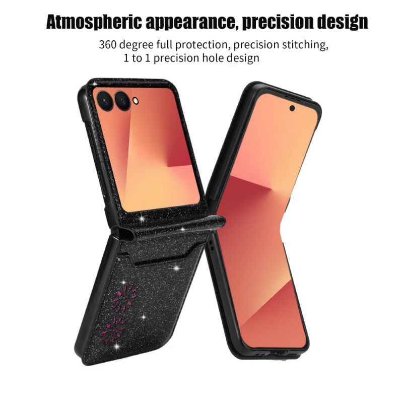 Deksel Samsung Galaxy Z Flip 7 Mobildeksel Glitterkortholder