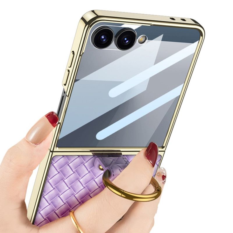 Deksel Samsung Galaxy Z Flip 7 Mobildeksel Vevd Tekstur Med Ringholder
