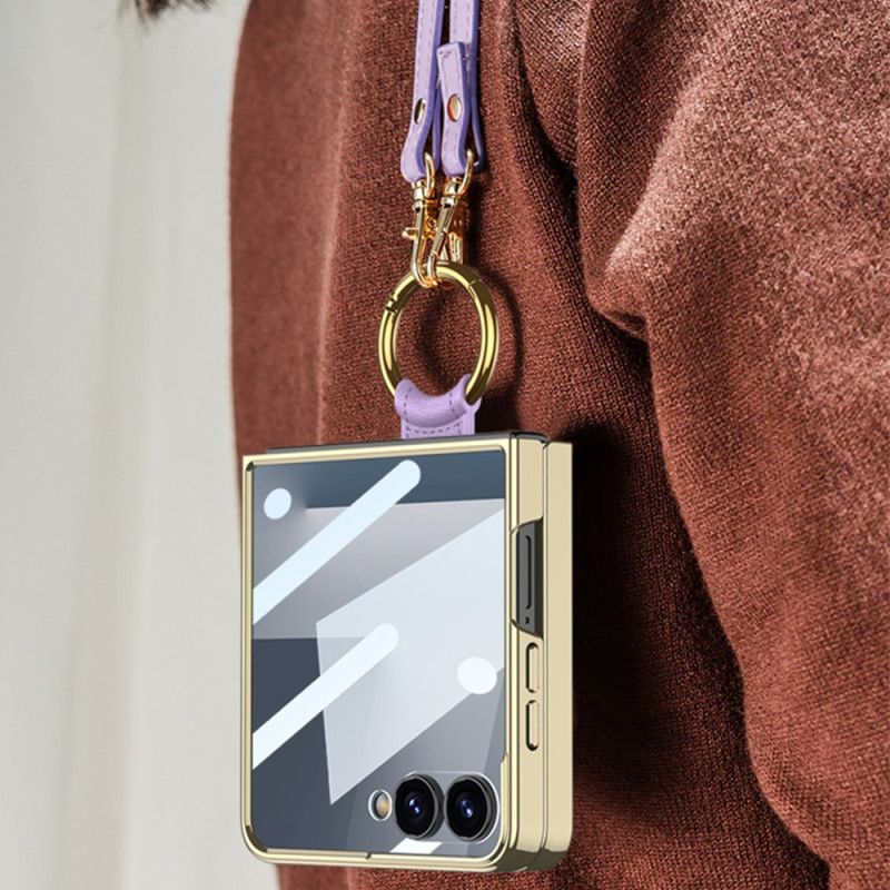 Deksel Samsung Galaxy Z Flip 7 Mobildeksel Vevd Tekstur Med Ringholder