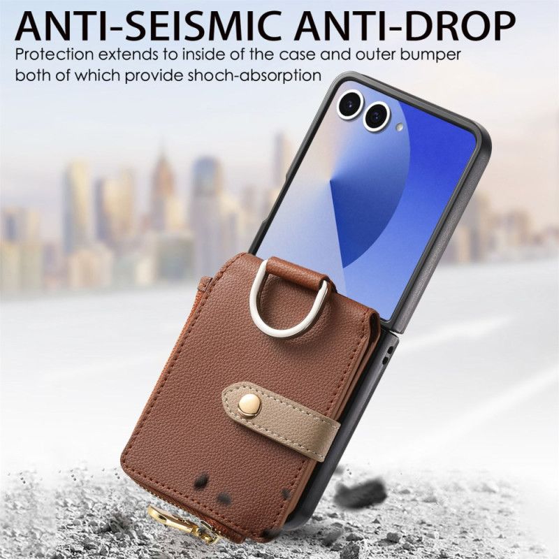 Deksel Samsung Galaxy Z Flip 7 Myntveske Og Ringholder