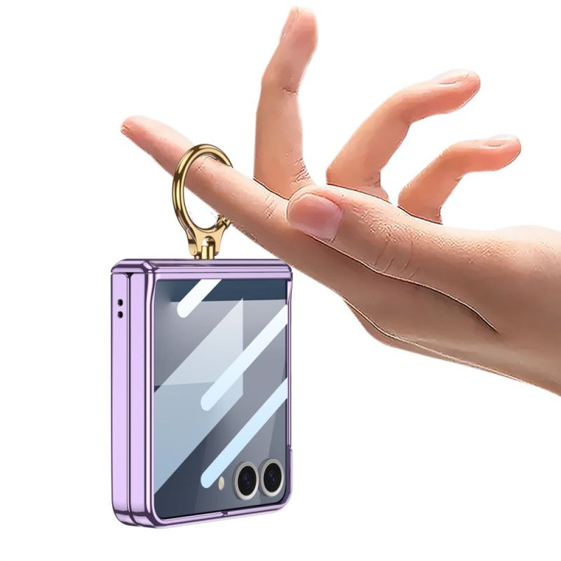 Deksel Til Samsung Galaxy Z Flip 7 Gjennomsiktig Med Stativ Og Magnetisk Beskyttelse Gkk