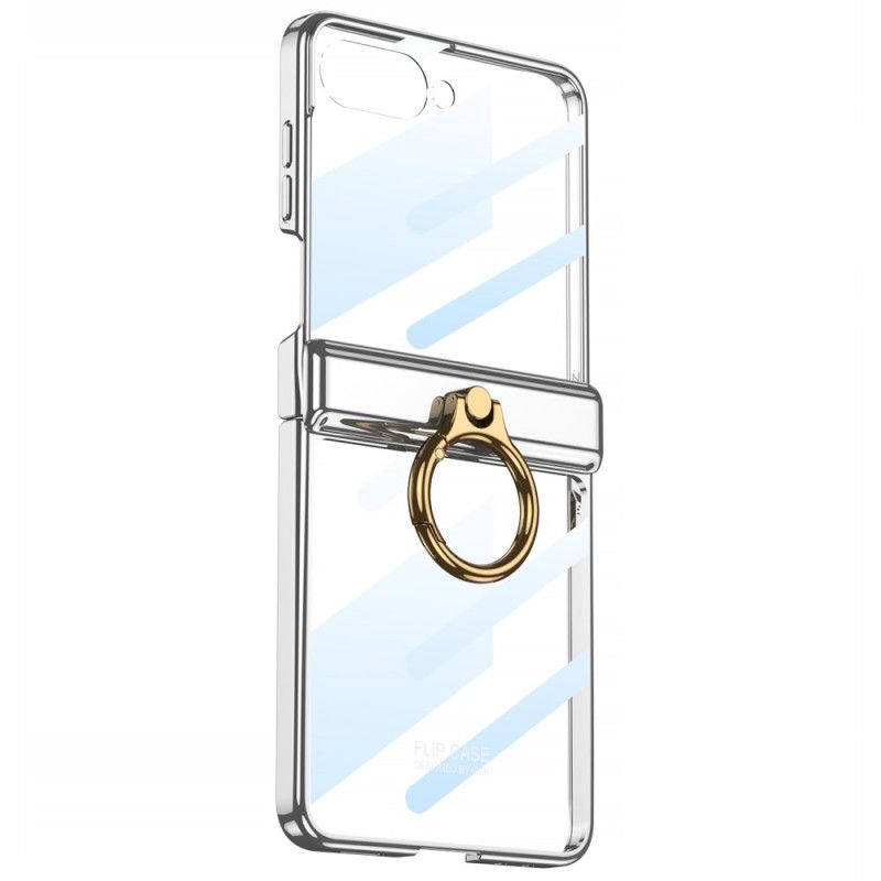 Deksel Til Samsung Galaxy Z Flip 7 Gjennomsiktig Med Stativ Og Magnetisk Beskyttelse Gkk