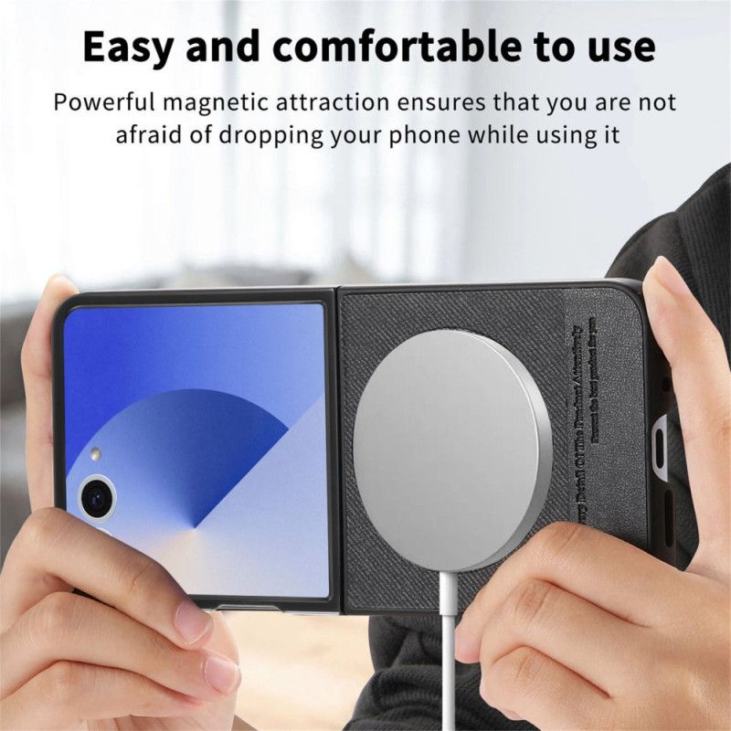 Deksel Til Samsung Galaxy Z Flip 7 Magsafe-kompatibel Denimteksturert Skinn