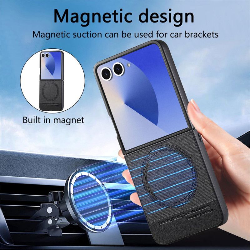 Deksel Til Samsung Galaxy Z Flip 7 Magsafe-kompatibel Denimteksturert Skinn