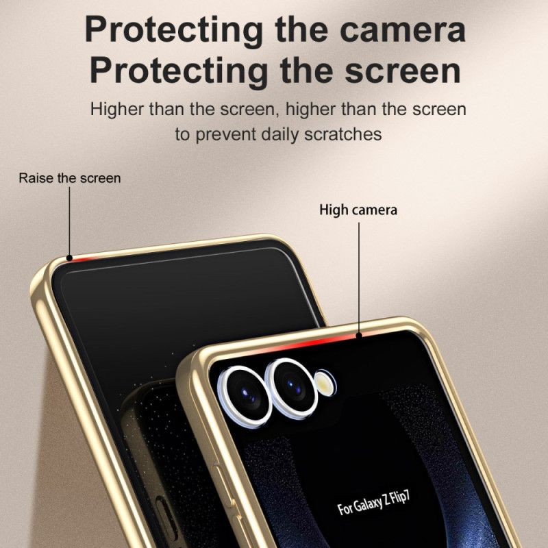 Deksel Til Samsung Galaxy Z Flip 7 Metallisk Kant Med Skjermbeskytter