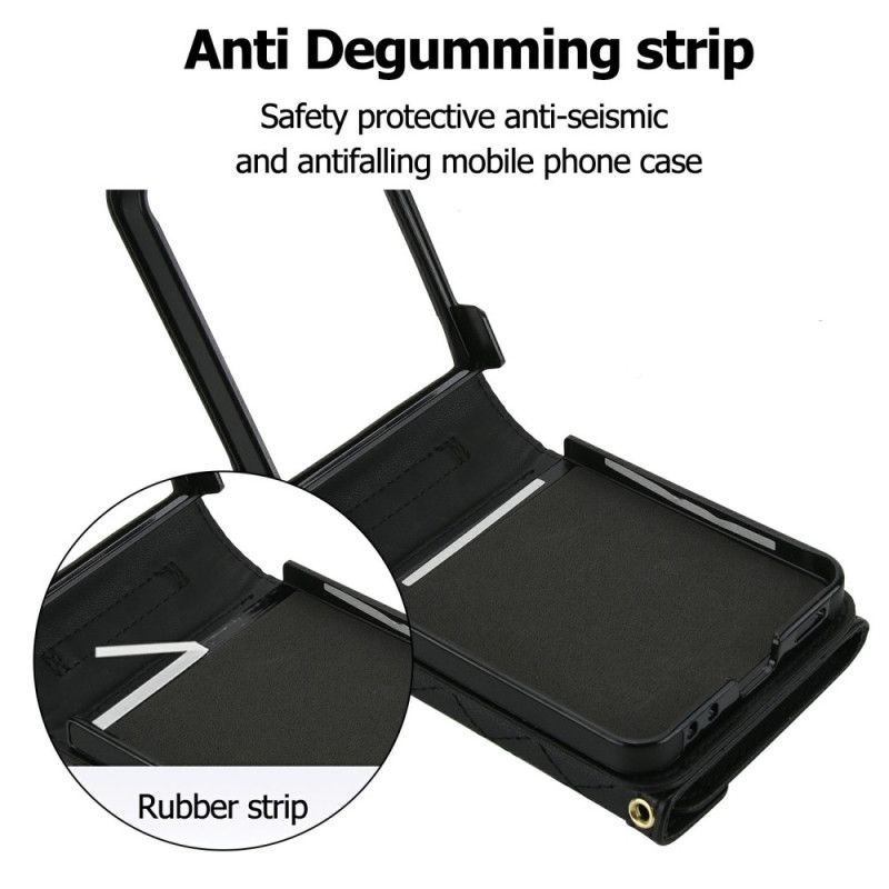 Deksel Til Samsung Galaxy Z Flip 7 Polstret Kortholder Og Skulderstropp