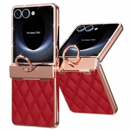 Deksel Til Samsung Galaxy Z Flip 7 Ringstativ Og Strassdekorasjon