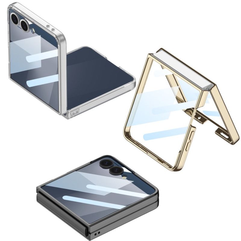 Deksel Til Samsung Galaxy Z Flip 7 Skjermbeskytter Og Kanter Med Metallisk Effekt