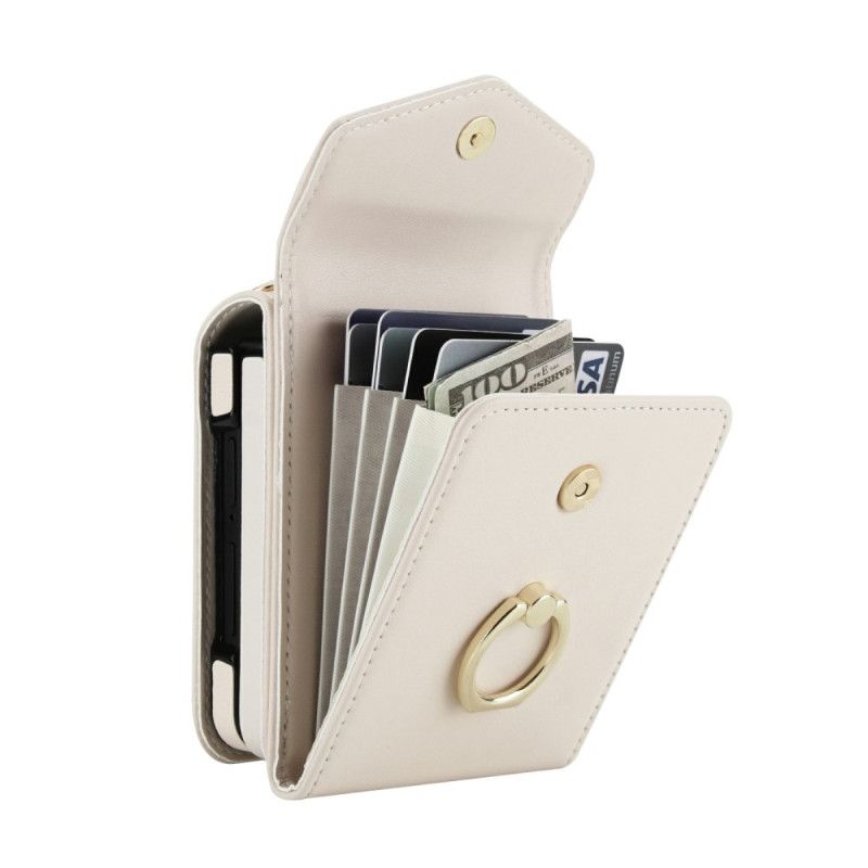 Deksel Til Samsung Galaxy Z Flip 7 Vattert Lommebok Og Rem