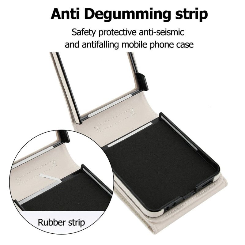 Deksel Til Samsung Galaxy Z Flip 7 Vattert Lommebok Og Rem