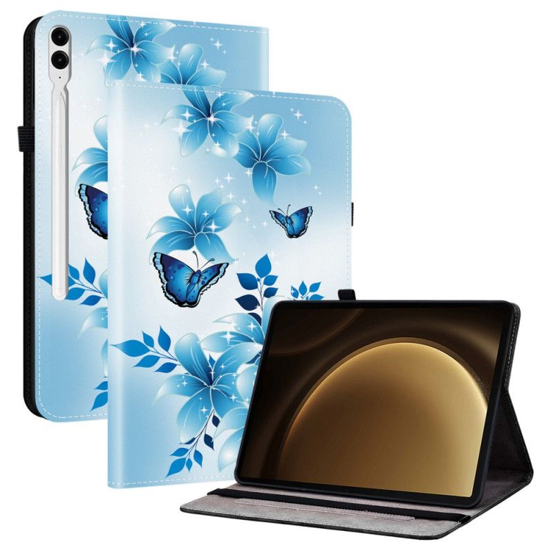 Etui Samsung Galaxy Tab S10 Plus Blått Sommerfuglmønster Beskyttelse Deksel