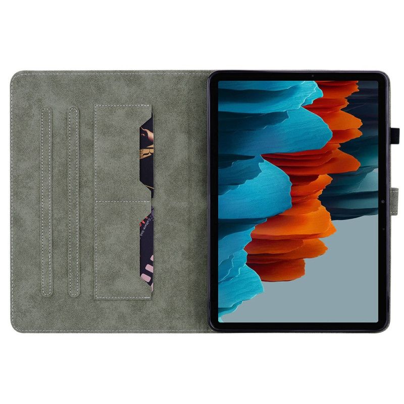 Folio Deksel Samsung Galaxy Tab S10 Plus Liten Tiger Med Semsket Skinneffekt
