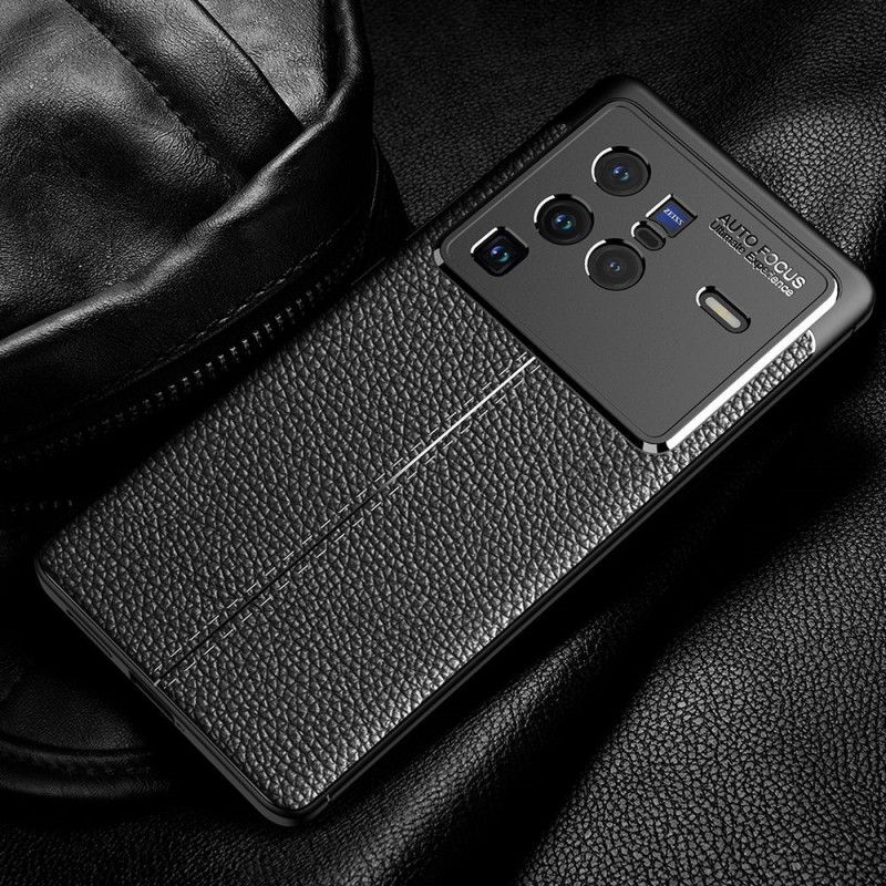 Deksel Til Vivo X80 Pro Dobbellinje Litchi-skinneffekt