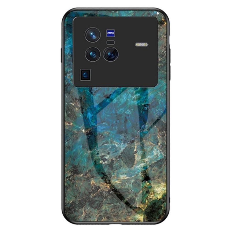 Deksel Til Vivo X80 Pro Marmor Herdet Glass