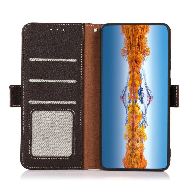 Lærdeksel Til Vivo X80 Pro Liche Leather Khazneh Rfid