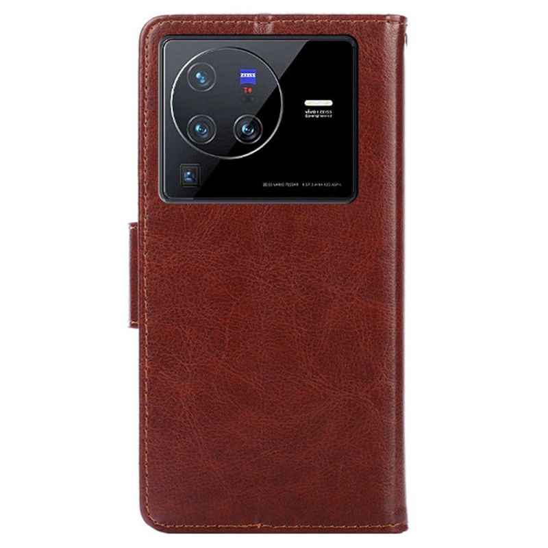 Lærdeksel Til Vivo X80 Pro Vintage Skinnstil
