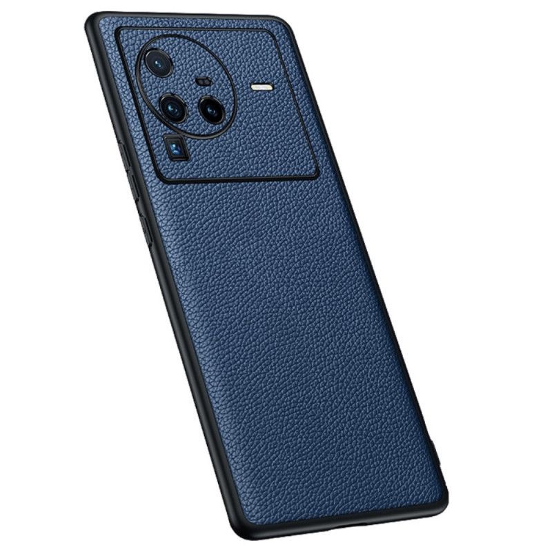 Mobildeksel Til Vivo X80 Pro Ekte Litchi-skinn