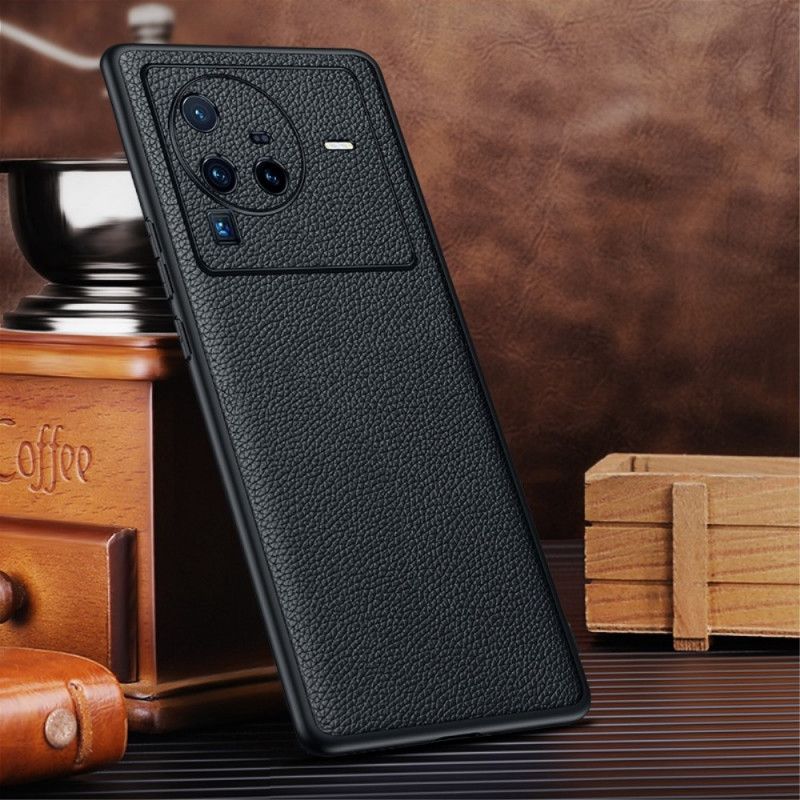 Mobildeksel Til Vivo X80 Pro Ekte Litchi-skinn
