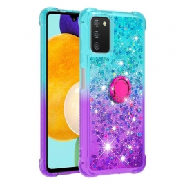 Deksel Til Samsung Galaxy A03s Glitter Ring-støtte
