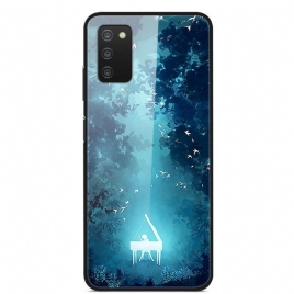 Deksel Til Samsung Galaxy A03s Herdet Glass Piano In The Night