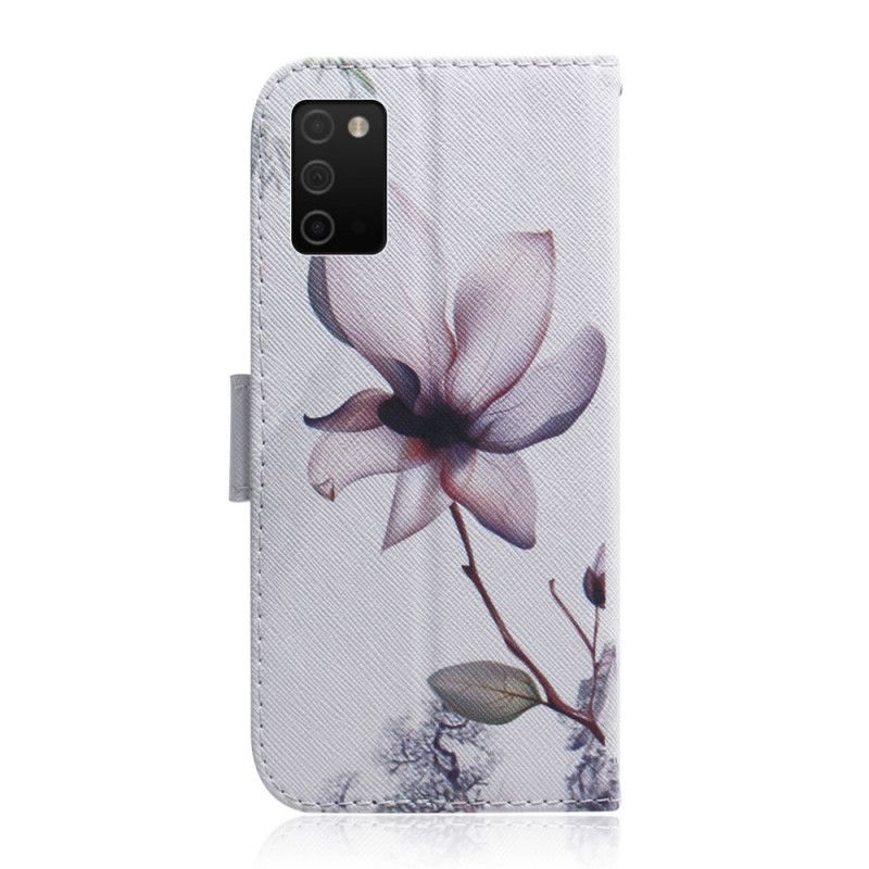 Folio Deksel Til Samsung Galaxy A03s Gammel Roseblomst