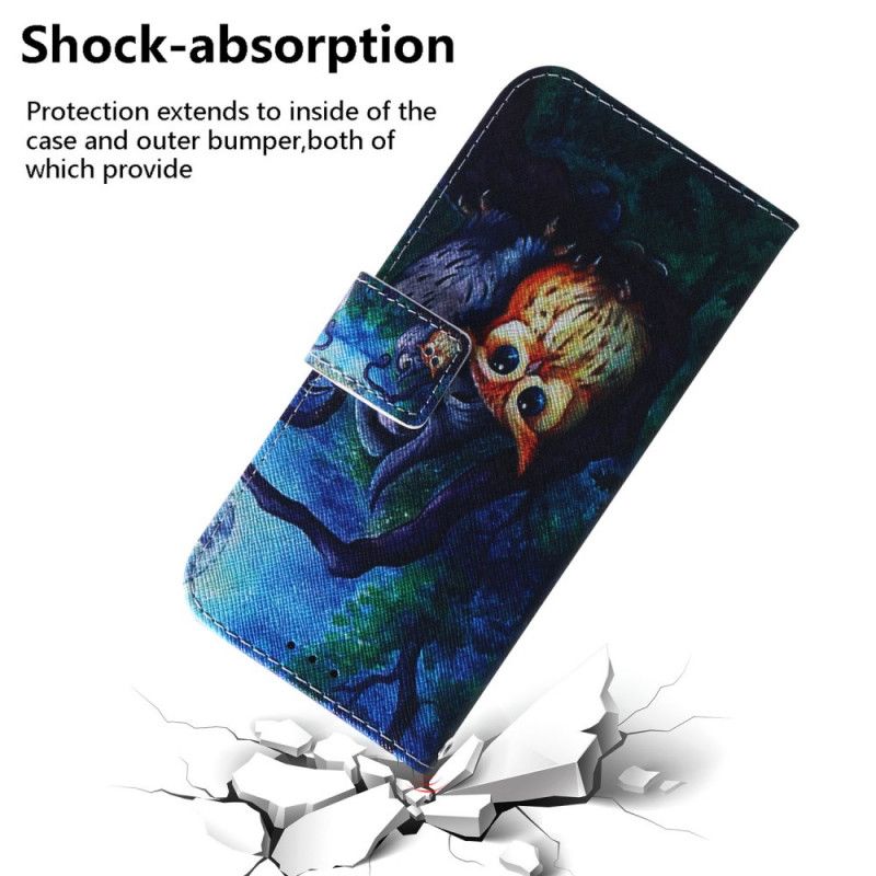 Folio Deksel Til Samsung Galaxy A03s Maleri Av Ugler