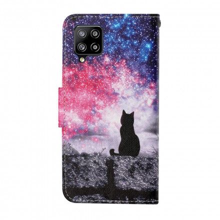 Folio Deksel Til Samsung Galaxy A22 4G Kattehistorier Med Snor