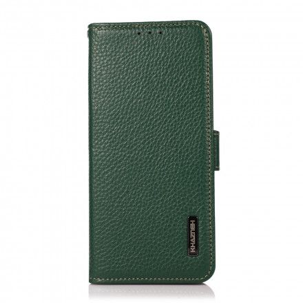 Folio Deksel Til Samsung Galaxy A22 4G Litchi Leather Khazneh Rfid