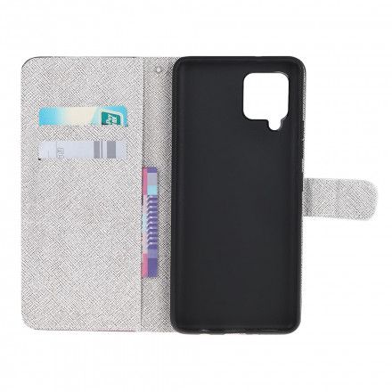 Folio Deksel Til Samsung Galaxy A22 4G Med Kjede Thong Cat Levering