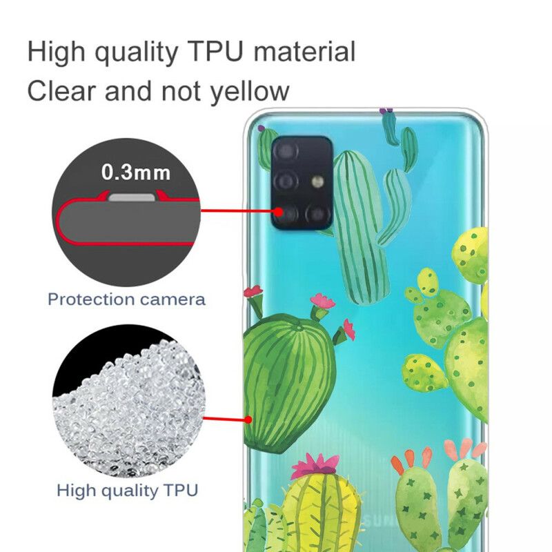 Deksel Til Samsung Galaxy A31 Kaktus Akvarell