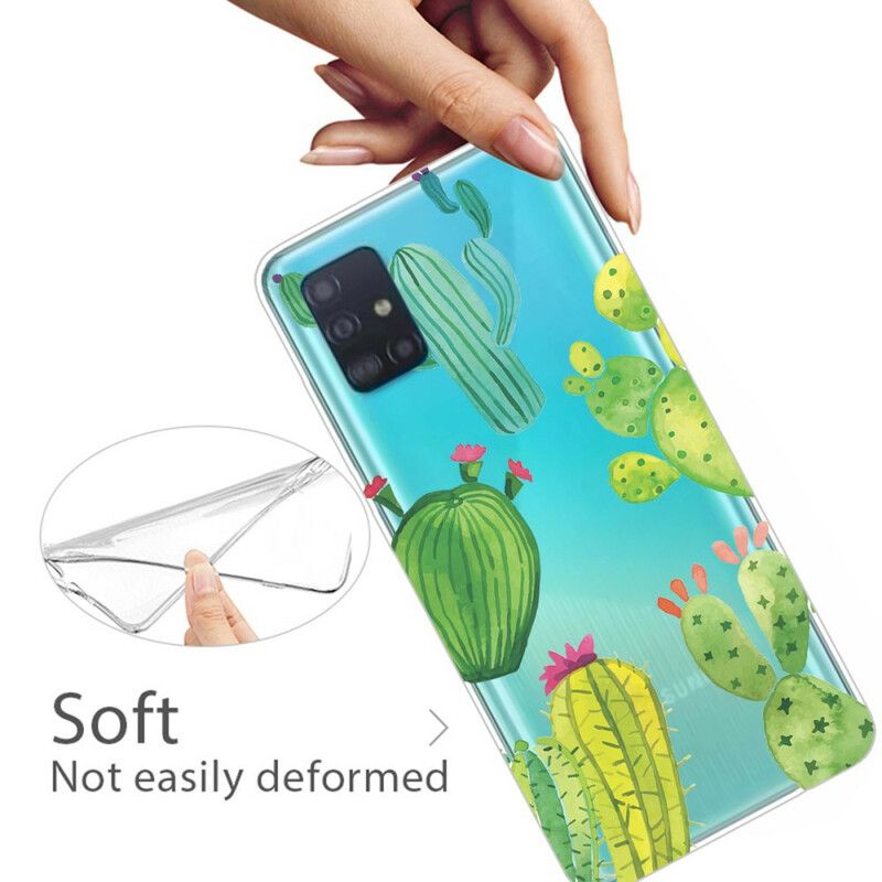 Deksel Til Samsung Galaxy A31 Kaktus Akvarell