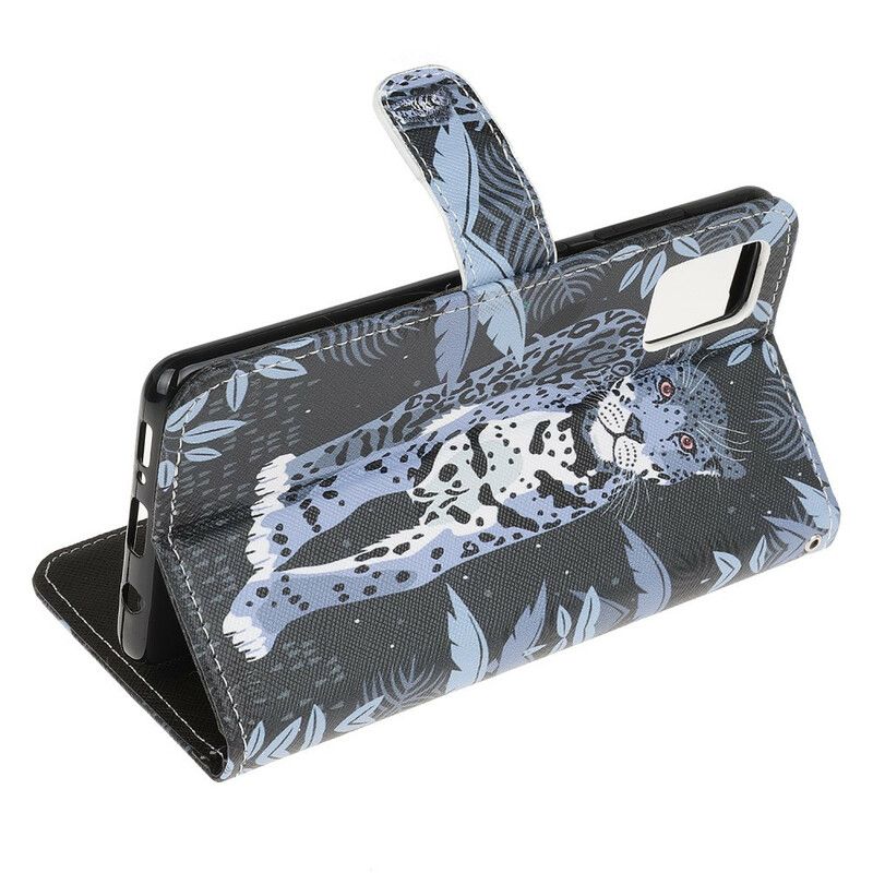 Folio Deksel Til Samsung Galaxy A31 Med Kjede Thong Leopard
