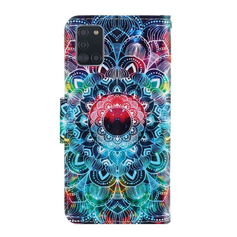 Lærdeksel Til Samsung Galaxy A31 Med Kjede Flashy Strappy Mandala