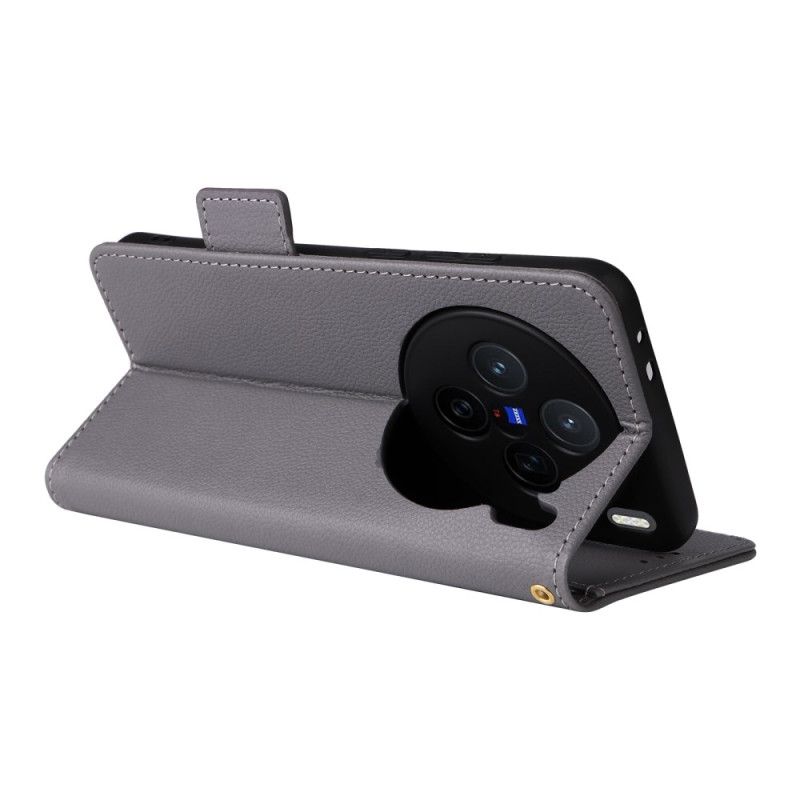 Lærdeksel Folio Deksel Vivo X200 Mobildeksel Kunstskinn Med Stropp