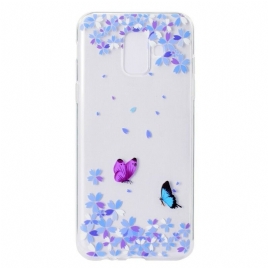 Deksel Til Samsung Galaxy A6 Transparente Sommerfugler Og Blomster