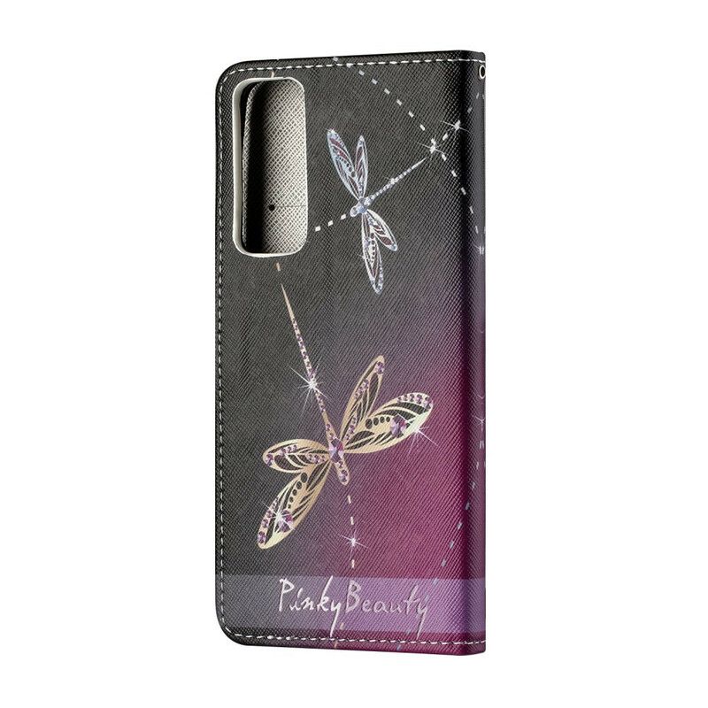 Lærdeksel Til Huawei P Smart 2021 Med Kjede Thong Dragonflies