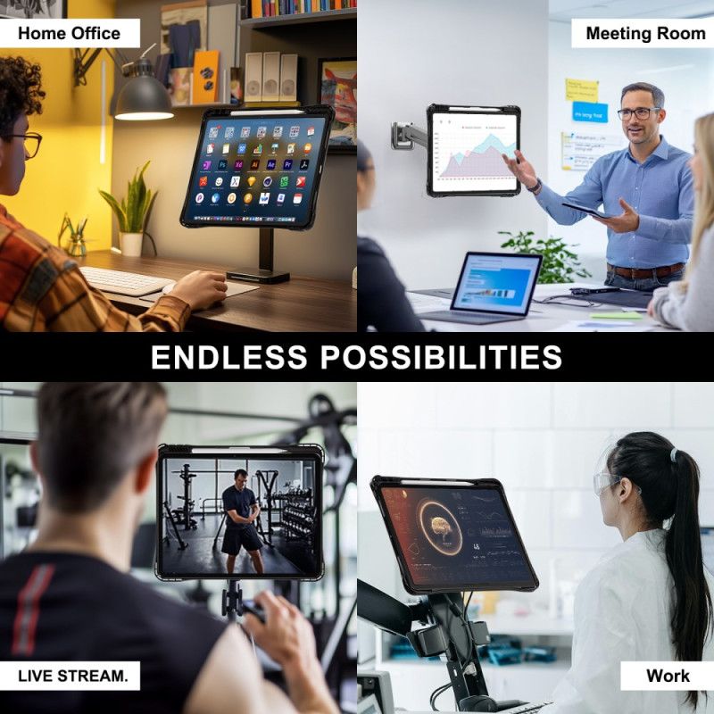 Deksel iPad Pro 13 (2025) Gjennomsiktig Med Stativ