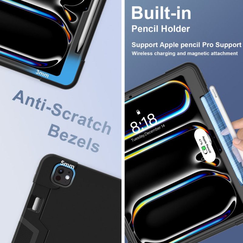 Deksel iPad Pro 13 (2025) Integrert Stativ Og Pekepennholder Beskyttelse Deksel