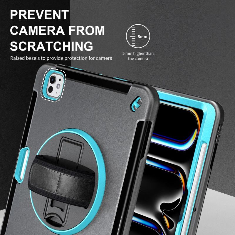 Deksel iPad Pro 13 (2025) Mobildeksel Solid Ringholder Og Skulderstropp