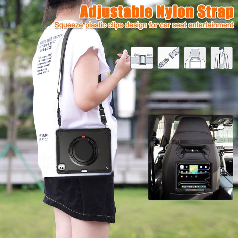 Deksel iPad Pro 13 (2025) Roterende Stativ Og Skulderstropp