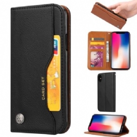 Beskyttelse Deksel Til iPhone X / XS Folio Deksel Faux Leather Card Holder